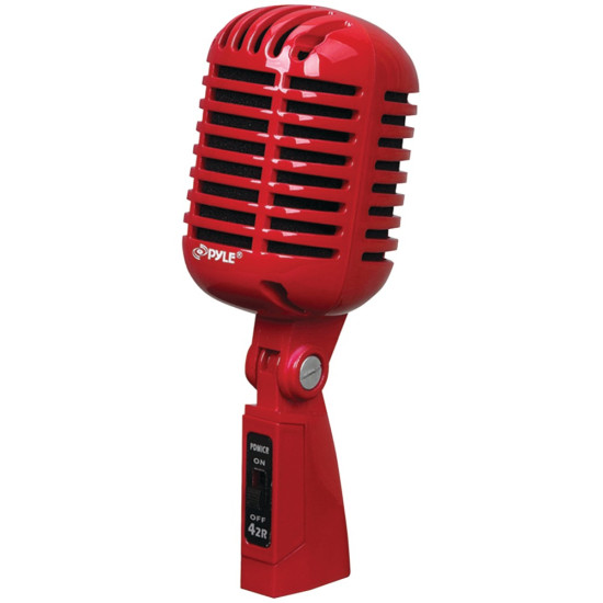 Pyle Pro PDMICR42R Classic Retro Vintage-Style Dynamic Vocal Microphone (Red)do 33334883