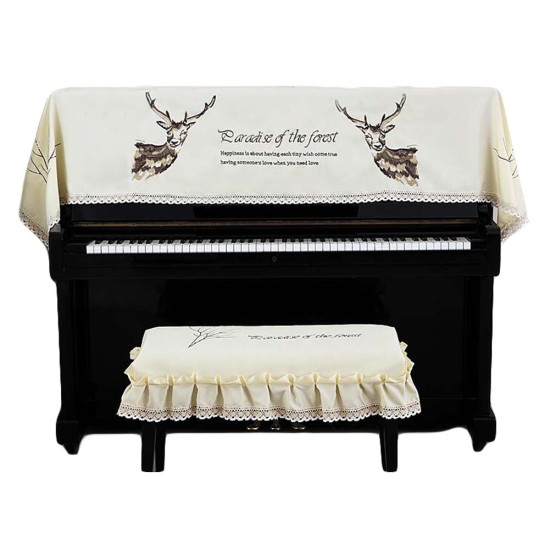 Elk Embroidery Piano Dust Cover Piano Chair Cover Dustproof Piano Coverdo 43453341