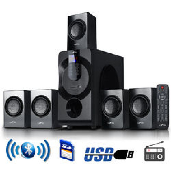 beFree Sound 5.1 Channel Surround Sound Bluetooth Speaker System in Blackdo 35730200